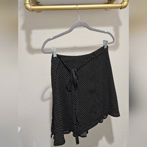 Brandy Melville Black and White Dotted A-Line Skirt